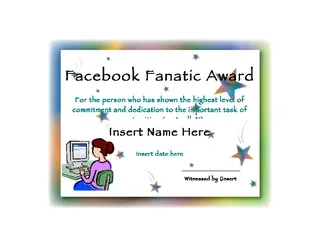 Forms Facebook Fanatic Award Funny Certificate Template