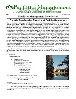 Facilities Management Newsletter