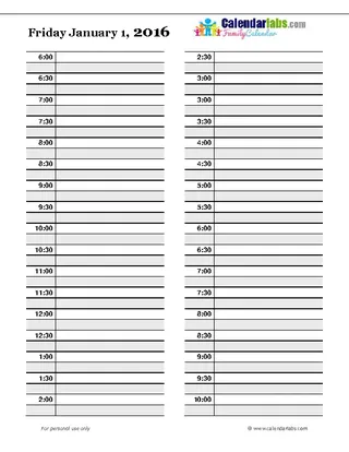Forms Family Daily Timetable Template