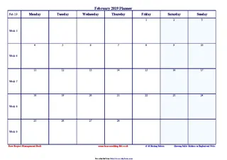 Forms February 2019 Calendar 2
