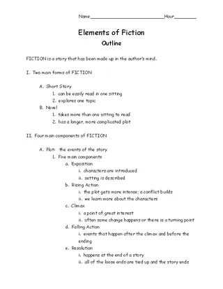 Fiction Story Outline Template