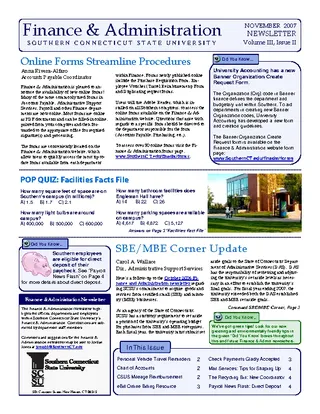 Finance And Administration Newsletter