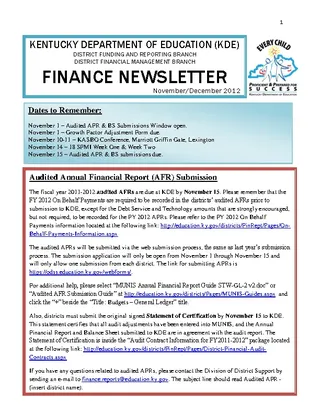 Finance Newsletter