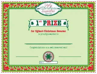 First Prize Winner Certificate Template
