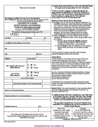 Forms Florida Direct Deposit Form 2