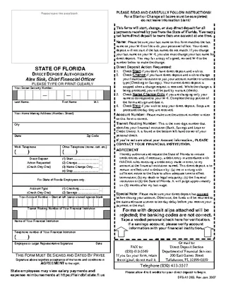 Forms Florida Direct Deposit Form 3