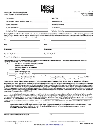 Forms Florida Medical Records Release Form 1