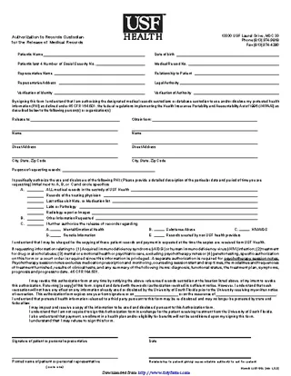 Florida Medical Records Release Form 1