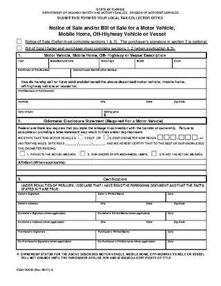 Forms Florida Vehicle Boat Bill Of Sale 82050