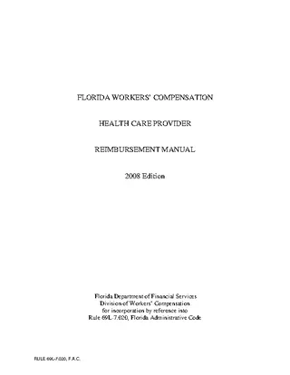 Forms Florida Workers Compensation Health Care Provider Reimbursement Manual