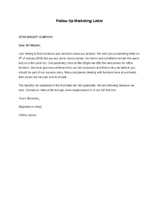 Follow Up Marketing Letter