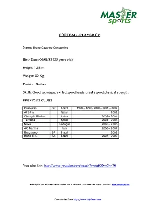 Football Player Cv