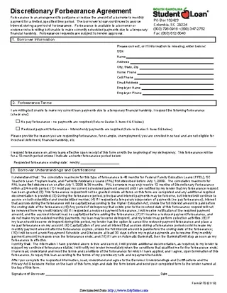 Forms Forbearance Agreement 1