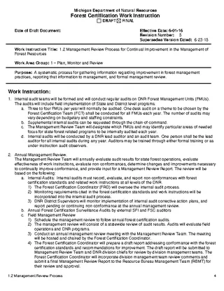 Forest Certification Work Instruction Template