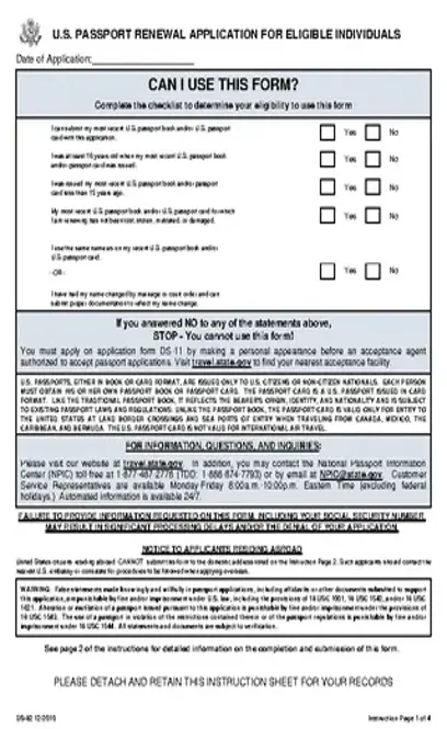 Form DS 82 - PDFSimpli