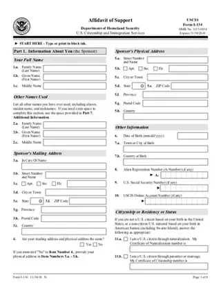 Forms I-134 Sample PDF