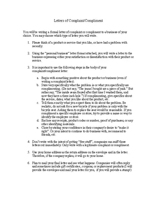 Forms Formal Letter Of Complaint Template