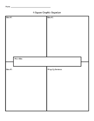 Forms Four Square Graphic Organizer Template Sample