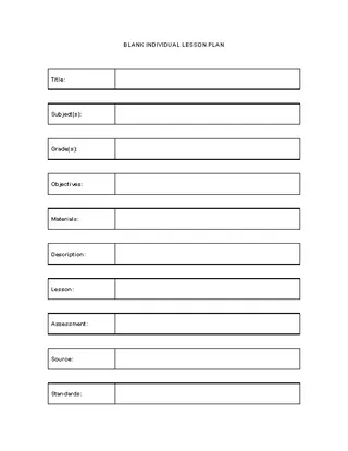 Free Blank Lesson Plan Template