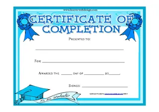 Completion Award Certificate