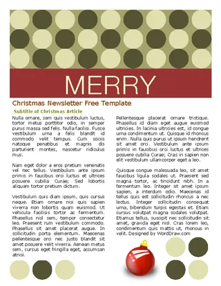 Free Christmas Newsletter Template Word Format