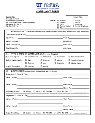 Forms Free Complaint Form Download