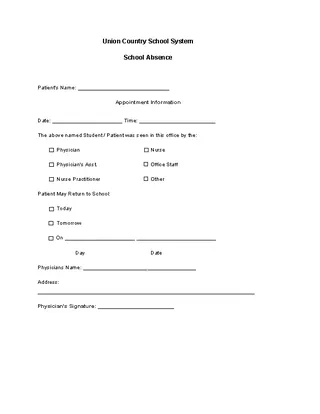 Forms Free Doctors Note Template For School Absent