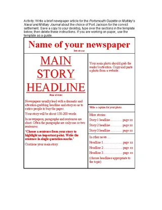 Forms Free Download Newspaper Template Word Doc