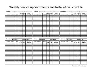 Free Download Weekly Appointment Schedule Template