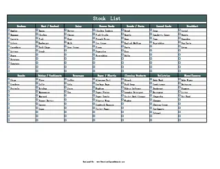 Free Excel Stock List Template