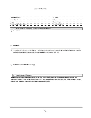 Free Extensive Microsoft Lesson Plan Template