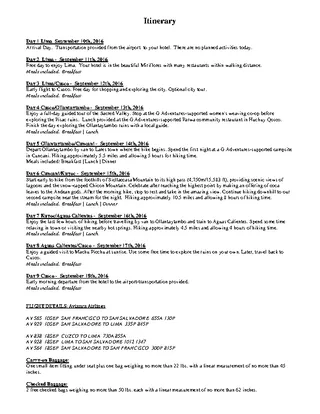 Forms Free Flight Itinerary Template