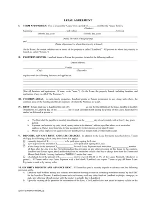Forms free florida residential lease agreement