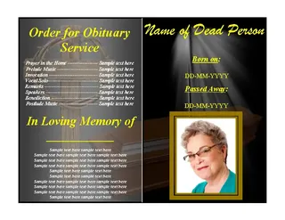 Forms Free Funeral Obituary Program Template