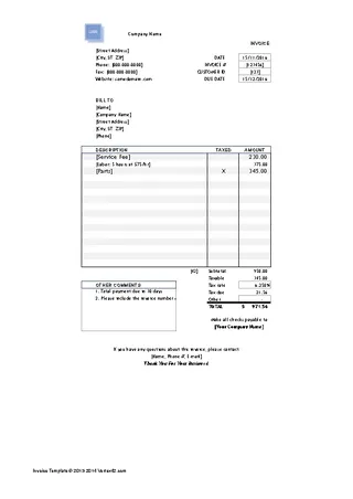 Free Invoice Template Doc Format Download