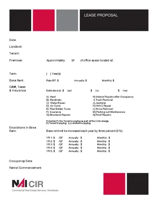 Free Lease Proposal Template
