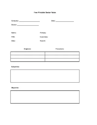 Forms Free Printable Doctor Notes