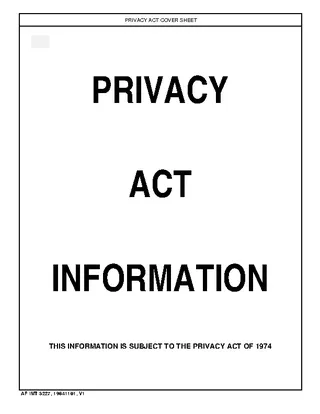 Free Privacy Act Covet Sheet Template