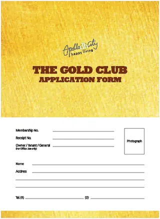 Free Sample Gold Club Membershipn Application Form Download