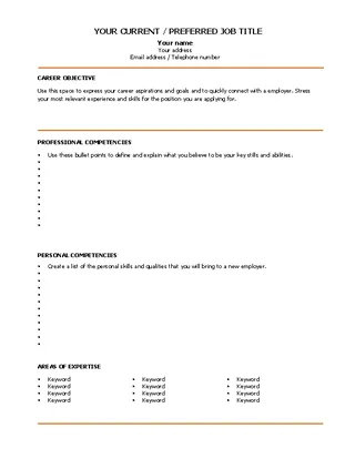 Functional Cv Template