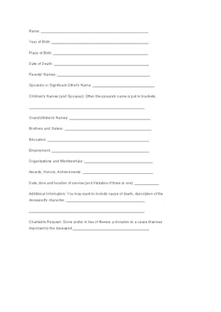 Funeral Notice Example Template