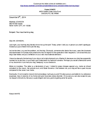 Forms Funny Complaint Letter About Barking Dogs Printable Pdf