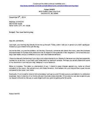 Funny Complaint Letter About Barking Dogs Printable Pdf