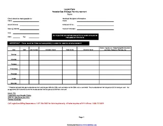 Gas Reimbursement Form