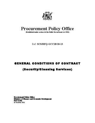 General Conditions Of Cleaning Contract Free Doc Template