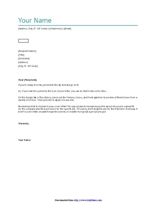 Forms General Cover Letter Template 2