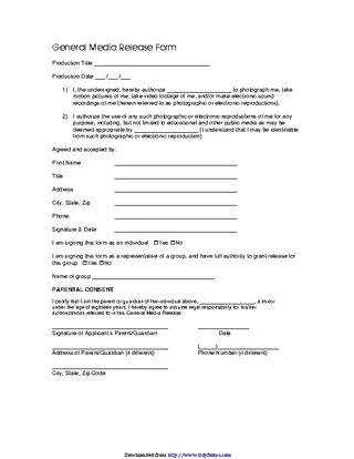 Forms General Media Release Form 1