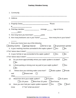 Forms General Survey Form 1