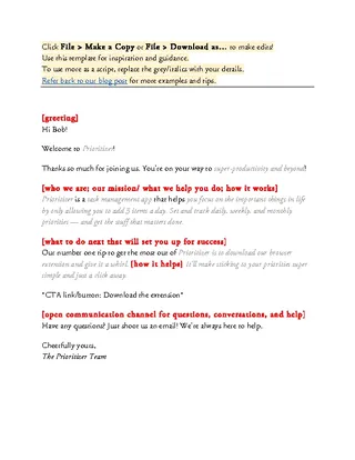 General Welcome Email Template