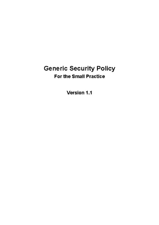 Generic Security Policy